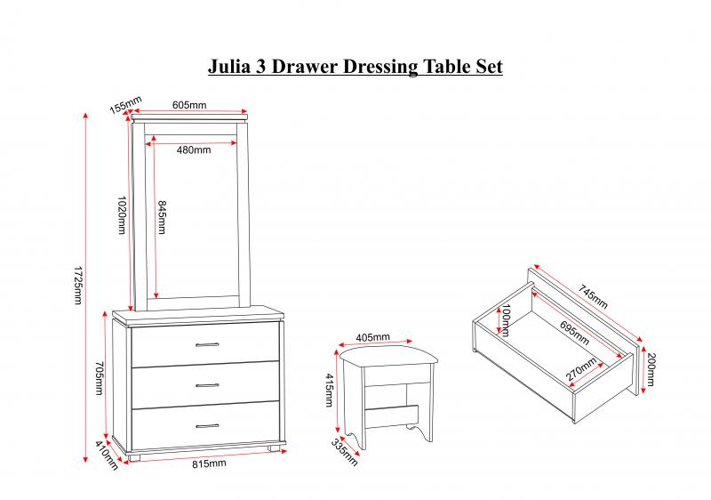Credit Crunch Carpets Nottingham Julia 3 Drawer Dressing Table Set In credit-crunch-carpets-nottingham-julia-3-drawer-dressing-table-set-in