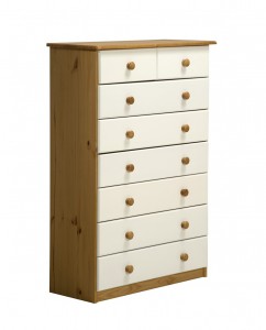 Verona 6+2 Drawer Chest Antique With White Details