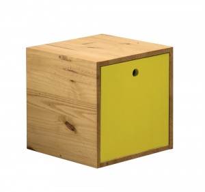 Cube with cover in Antique with Lime Detail