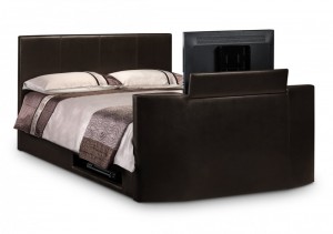 Optika Brown Faux Leather King SizeTV Bed