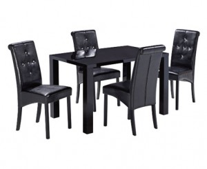 Monroe Medium Dining Set with 4 Chairs in Black