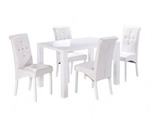 Monroe Medium Dining Set with 4 Chairs in White