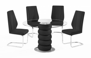 Majuba 4 Chair Dining Set in Black