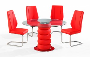 Majuba 4 Chair Dining Set in Red