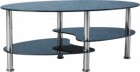 Cara Coffee Table in Black Glass/Silver