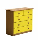 Verona 3+2 Drawer Chest Antique With Lime Details