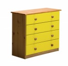 Verona 4 Drawer Chest Antique With Lime Details