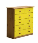 Verona 4+2 Drawer Chest Antique With Lime Details