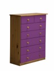 Verona 5+2 Drawer Chest Antique With Lilac Details