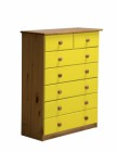 Verona 5+2 Drawer Chest Antique With Lime Details