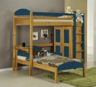 Maximus L Shape High Sleeper Antique With Blue Details
