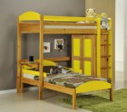 Maximus L Shape High Sleeper Antique With Lime Details