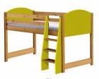 Verona Mid Sleeper Bed Antique With Lime Details