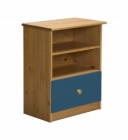 Gela Two Shelf And One Drawer Unit Antique With Blue Details