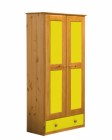 Verona 2 Door Wardrobe With Drawer Antique With Lime Details