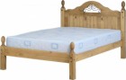 Corona Scroll 4 foot 6 inch Bed Low Foot End in Distressed Waxed Pine