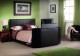 Optika Brown Faux Leather Double TV Bed