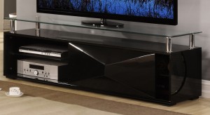 Rowley High Gloss Black TV Unit