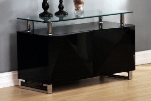 Rowley High Gloss Black 2 Door Sideboard