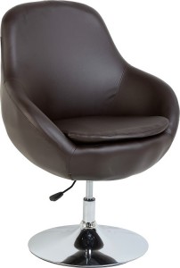 Austin Swivel Tub Chair in Brown PU/Chrome