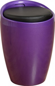 Wizard Storage Stool in Purple/Black PU