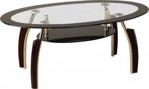 Elena Coffee Table in Clear Glass/Black Border/Black Glass/Silver/Black