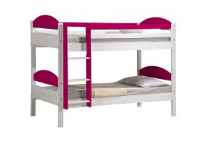 Maximus Bunk Bed 3ft White With Fuschia Details