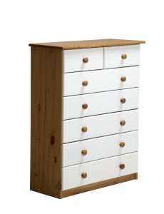 Verona 5+2 Drawer Chest Antique With White Details
