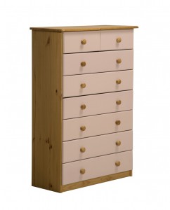 Verona 6+2 Drawer Chest Antique With Pink Details