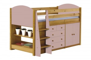 Verona Mid Sleeper Set 2 Antique With Pink Details