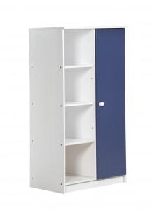Avola One Door Cupboard White With Blue Details