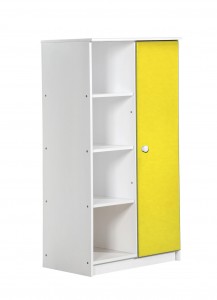 Avola One Door Cupboard White With Lime Details