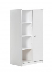 Avola One Door Cupboard White With White Details