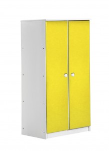 Avola Two Door Cupboard White With Lime Details