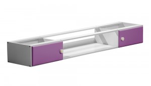 Catania Underbed Cupboards With Open Shelf White With Lilac Doors