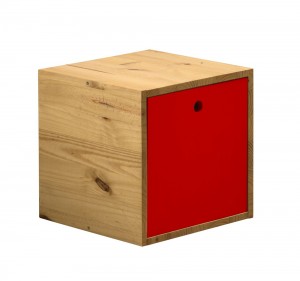 Cube with cover in Antique with Red Detail
