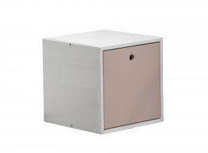 Cube with cover in White with Pink Detail