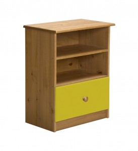 Gela Two Shelf And One Drawer Unit Antique With Lime Details