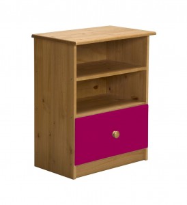 Gela Two Shelf And One Drawer Unit Antique With Fuschia Details