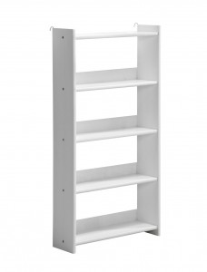 Noci Four Shelf Unit With Clip On Feature White