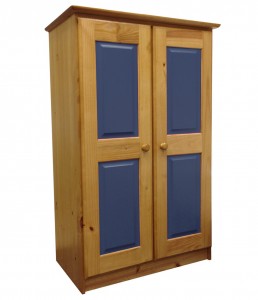 Verona Tall Boy With Drawers Antique With Blue Details