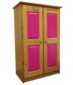Verona Tall Boy With Drawers Antique With Fuschia Details