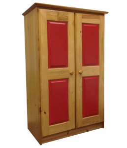 Verona Tall Boy With Drawers Antique With Red Details