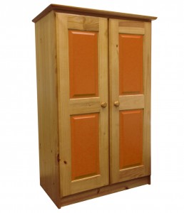 Verona Tall Boy With Drawers Antique With Orange Details