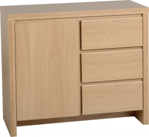 Kingston 1 Door 3 Drawer Sideboard in Euro Oak