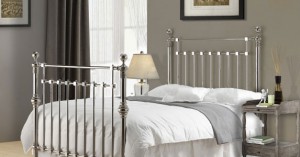 Edward King Size Bed in Chrome
