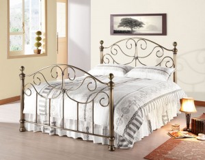 Victoria Double Bed in Brass