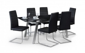 Sienna Extending Glass Dining Set with 4 Chairs