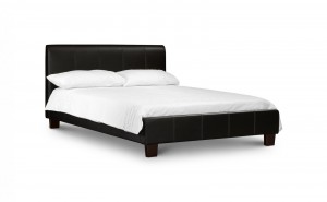 Vienna Double Faux Leather Bed in Black