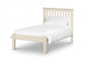 Barcelona King Size Bed in Stone White - Low Foot End